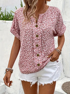Wolena™ Wildflower Notch Blouse