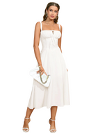 Amelia™ Ruched Bust Split Thigh Midi Dress