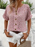 Wolena™ Wildflower Notch Blouse