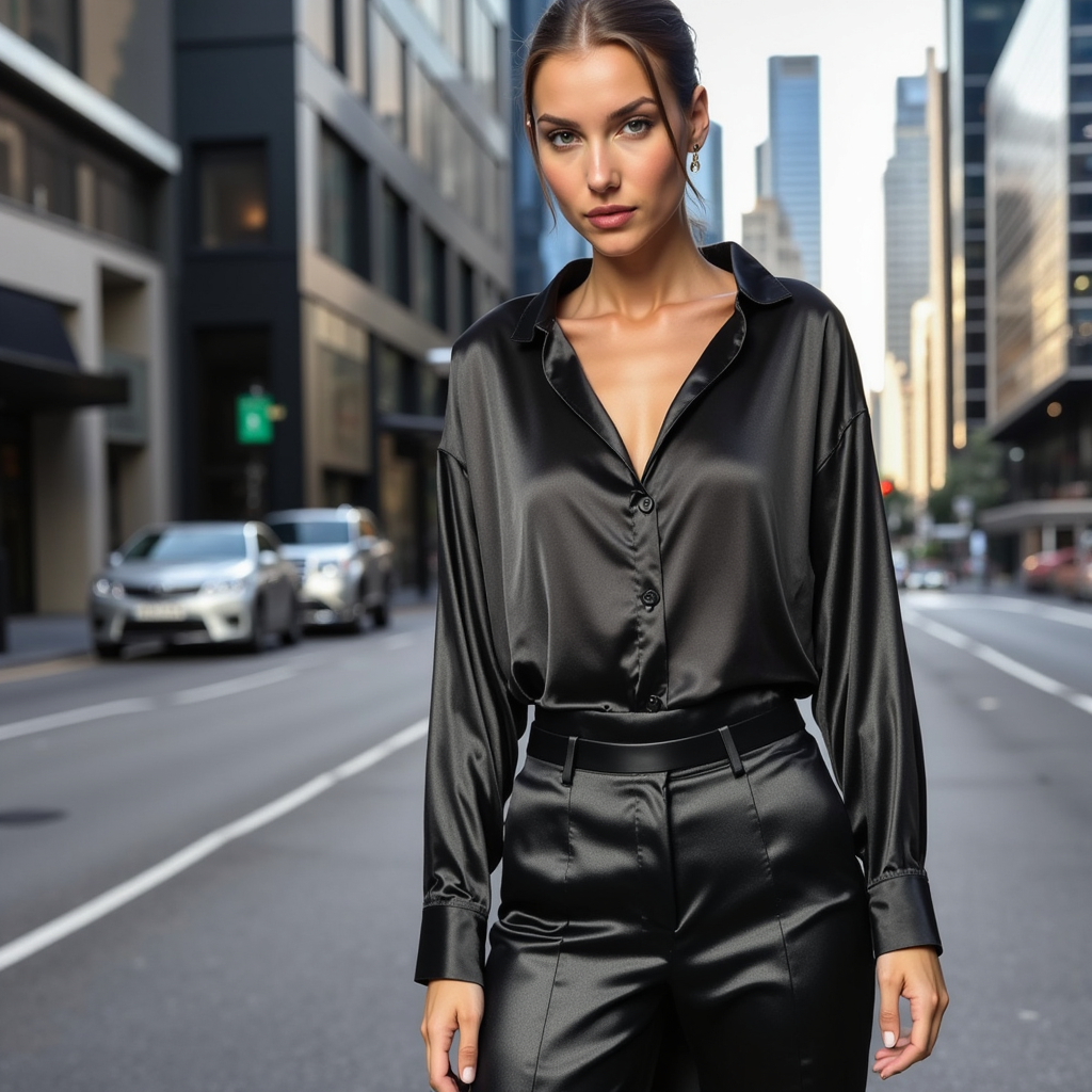 Amara™ Chic Satin Blouse