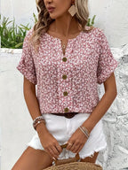 Wolena™ Wildflower Notch Blouse