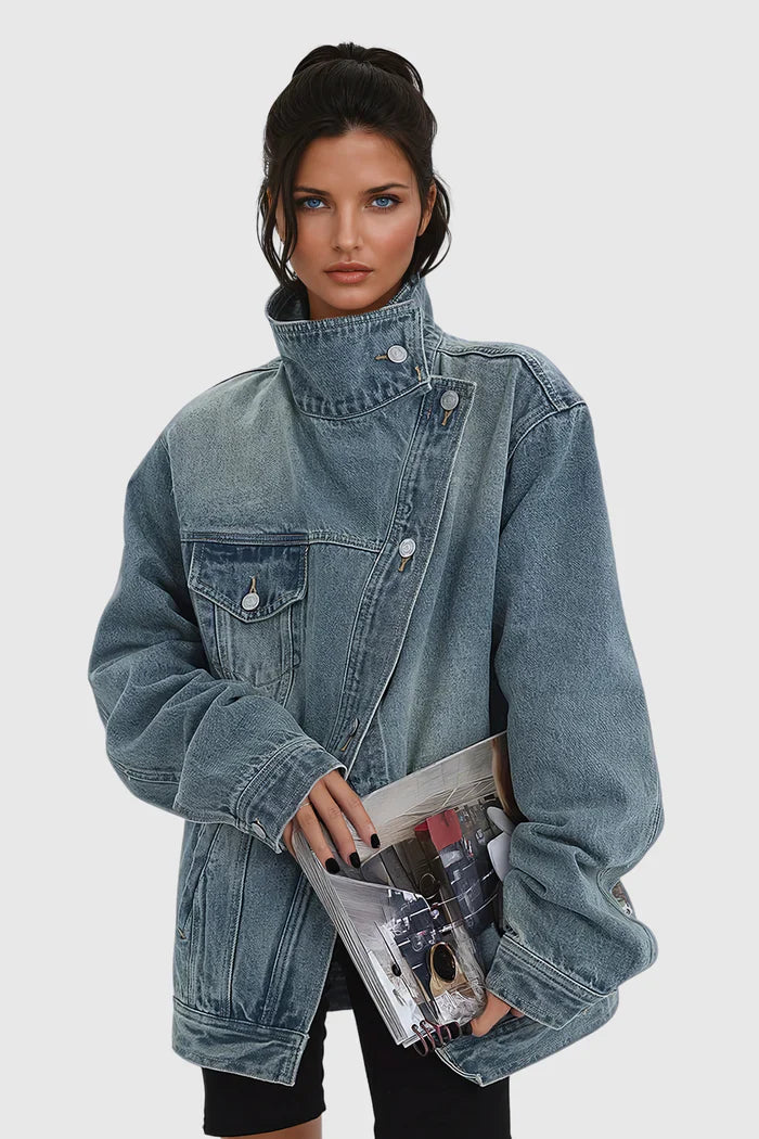 Rogue™ Oversized Asymmetric Denim Jacket