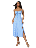 Amelia™ Ruched Bust Split Thigh Midi Dress