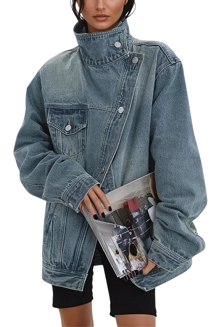 Rogue™ Oversized Asymmetric Denim Jacket