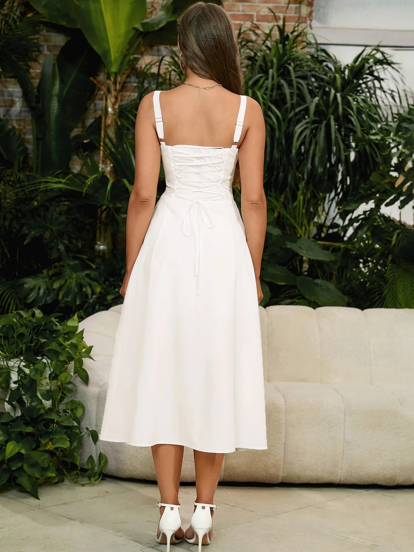 Amelia™ Ruched Bust Split Thigh Midi Dress