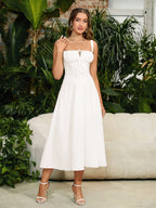 Amelia™ Ruched Bust Split Thigh Midi Dress
