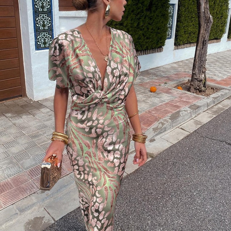 Kelsey™ Twisted V-Neck Maxi Dress