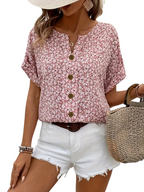 Wolena™ Wildflower Notch Blouse